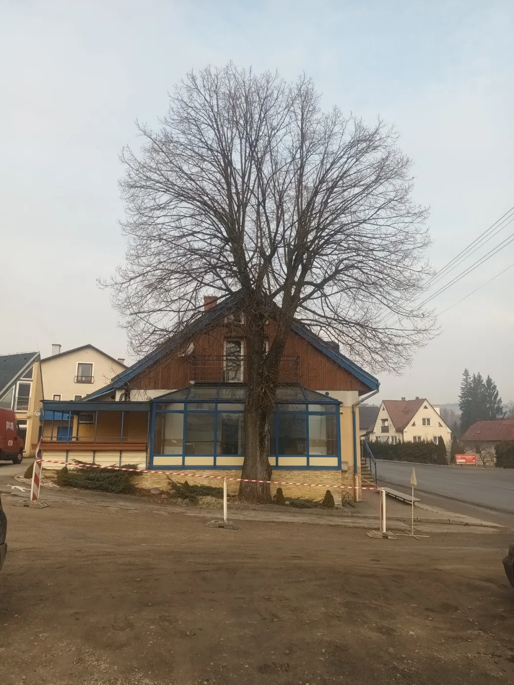 Rizikový výrub v blízkosti budovy